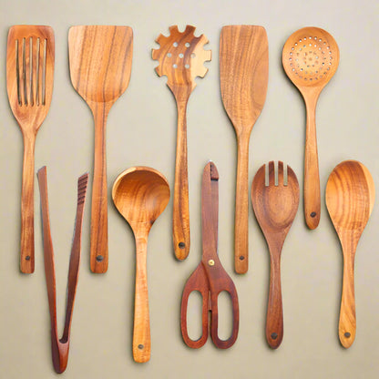 Wooden Kitchen Utensils Set